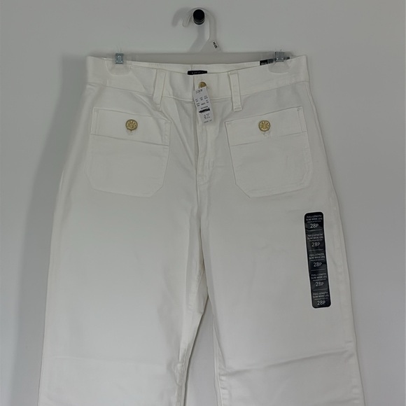 J.Crew Petite Slim Wide Leg Sailor Jean All Day Stretch Retro White US 28 P NWT - Picture 5 of 11